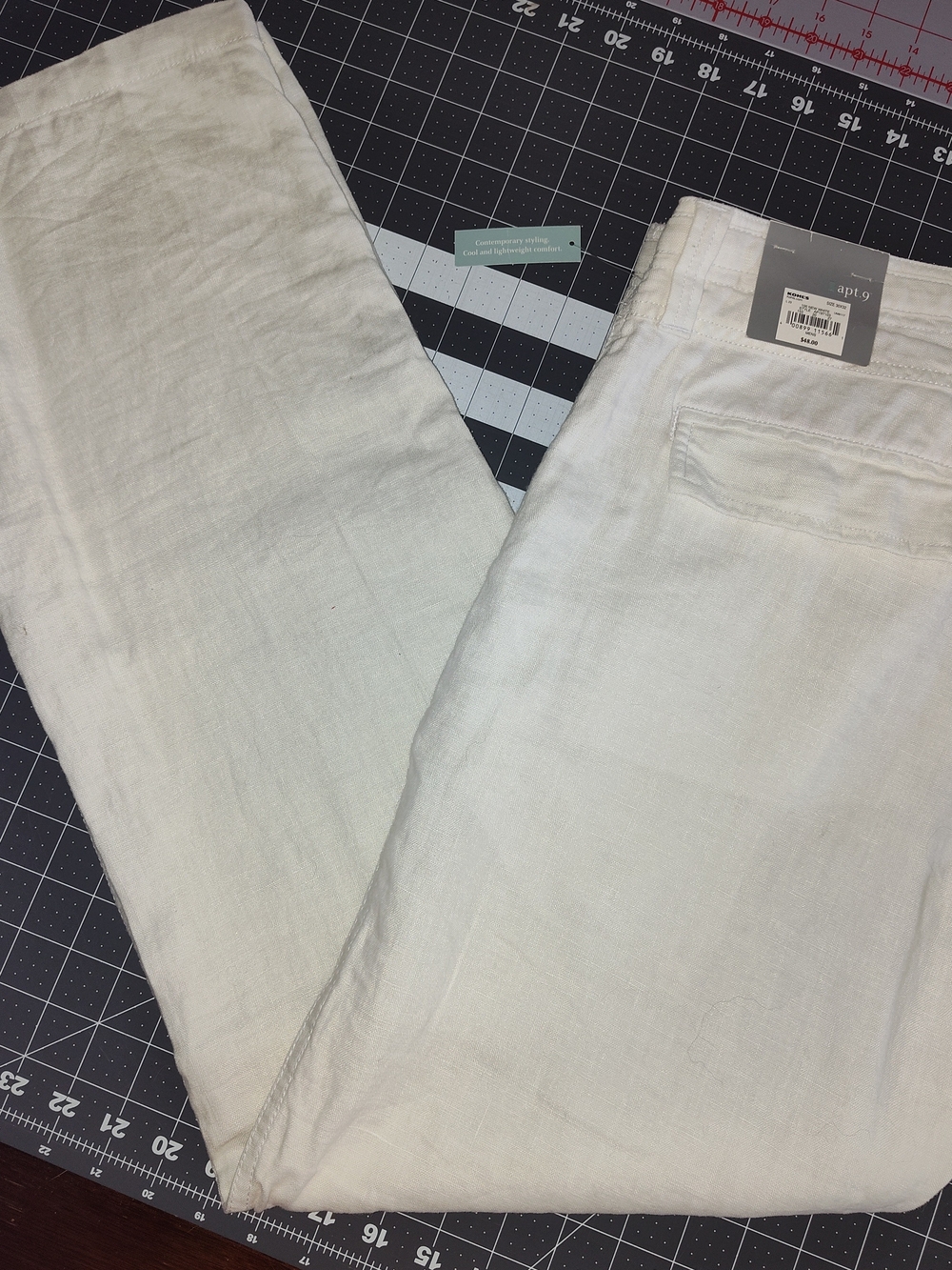 Apt. 9 Men's Light Cream Linen Chinos - Picture 7 of 8